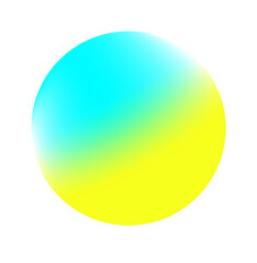 Isolated Gradient Shape. Holographic Blob For Collage Or Sticker. Abstract Element on Transparent Background. Cutout. Bright Rainbow Colors. Blue, Turquoise And Yellow Gradient Shape.