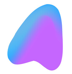 Isolated Gradient Shape. Holographic Blob For Collage Or Sticker. Abstract Element on Transparent Background. Cutout. Bright Rainbow Colors. Purple And Blue Gradient Shape.