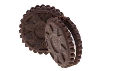 chocolate double cookie isolated