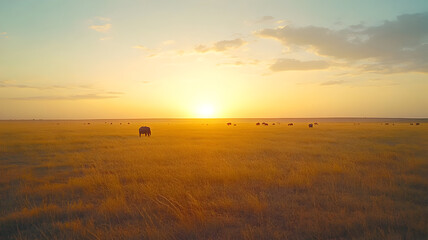 Morning Sun Breaking Over the Horizon of a Vast Scenic Landscape