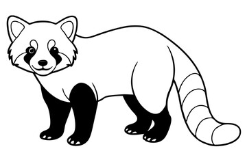 Elegant Red Panda Line Art