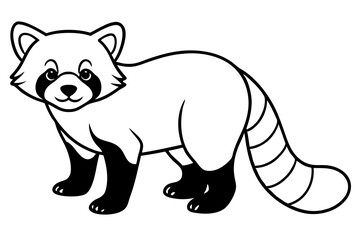 Elegant Red Panda Line Art