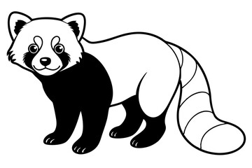 Elegant Red Panda Line Art
