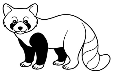 Elegant Red Panda Line Art