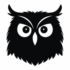 Fototapeta premium Black and white owl head logo design