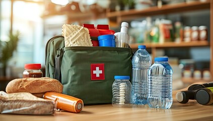 Emergency preparedness kit with food and water