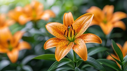 Fototapeta premium Orange Lily in Garden Bloom