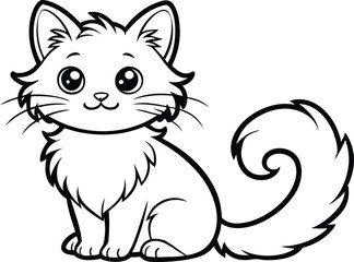 Obraz premium set of cats, set of funny cats, black and white cats on white background. 