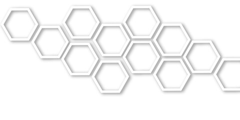 Abstract geometric technology 3d white light structure technology out line hexagon polygonal honeycomb luxury pattern vector background.
