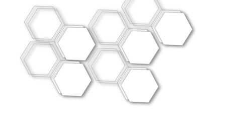 Abstract light grey and white hexagon 3d effect pattern with shadow seamless texture background. Use for book, poster, flyer, website vector illustration.