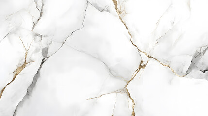 Elegant white marble surface features delicate gray and gold veins creating a luxurious atmosphere