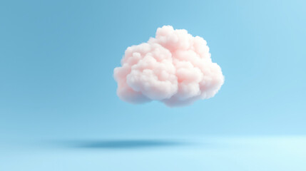Soft Pink Cloud on Blue Background