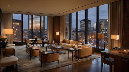 Luxury City View Suite Living Room