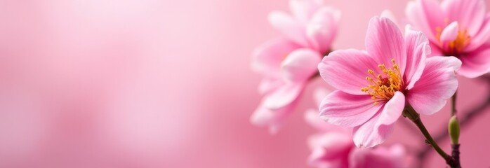 Fototapeta premium Delicate pink flowers blooming on mother's day, spring background