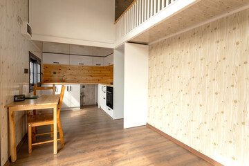 Modern tiny house interior.