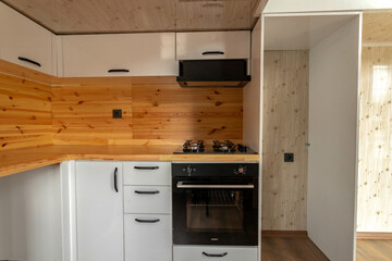 Modern tiny house interior.