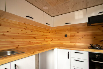 Modern tiny house interior.