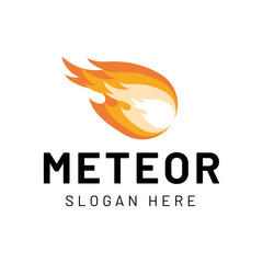 Meteor logo template design isolated on white background.