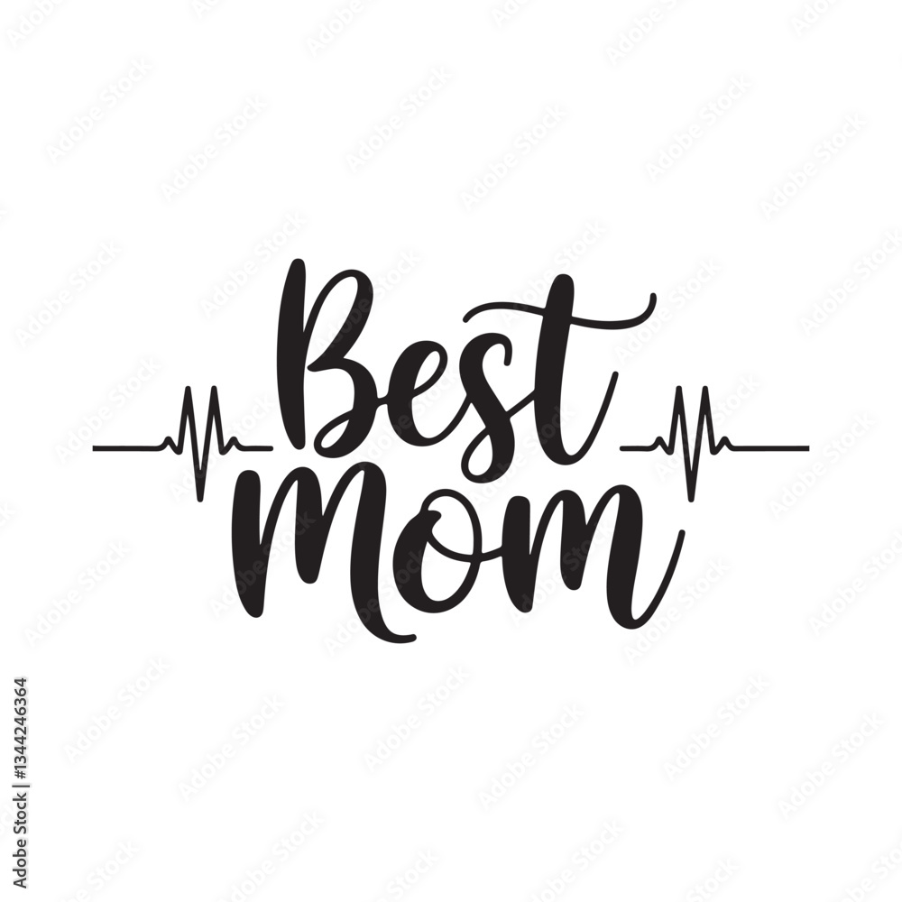 Fototapete best mom typography calligraphy lettering text typescript font design for mother's day