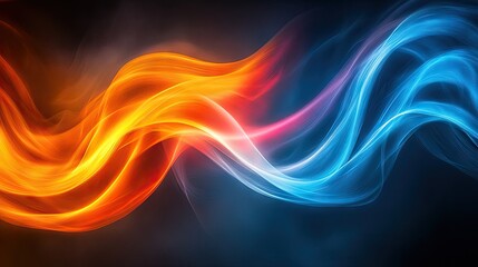 Obraz premium Abstract waves of fire and ice