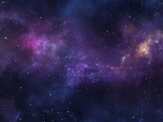 Naklejka premium Vast cosmic landscape featuring vibrant nebulae and distant stars in a dark universe