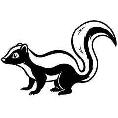 Elegant Skunk Line Drawing