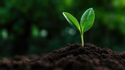 Young sprout emerging from soil (2)