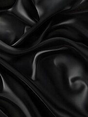 Obraz premium black silk luxurious texture background, dark silk satin background, AI Generative