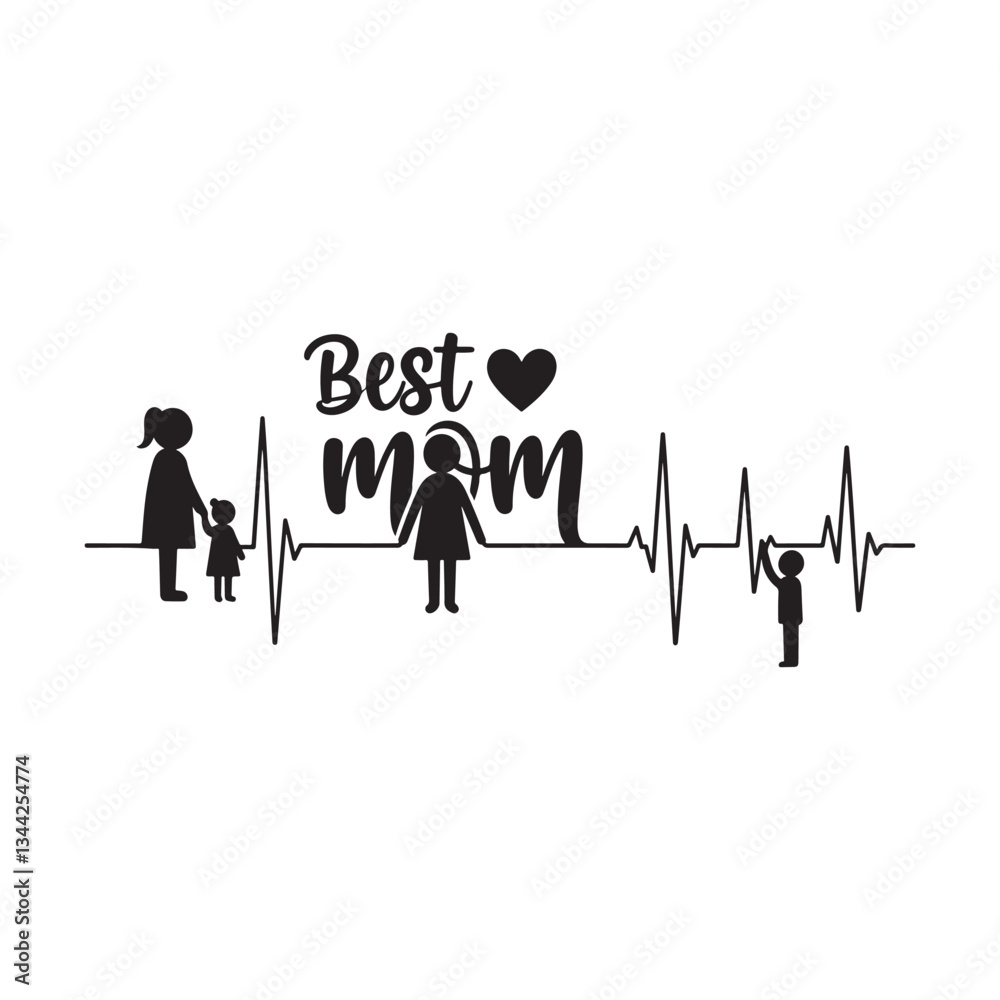 Fototapete best mom typography calligraphy lettering text typescript font design for mother's day