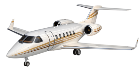 Luxury Private Jet Cartoon Toy : A gleaming private jet sits gracefully, exuding elegance and sophistication with its sleek design, poised for takeoff, symbolizing high-end travel and business