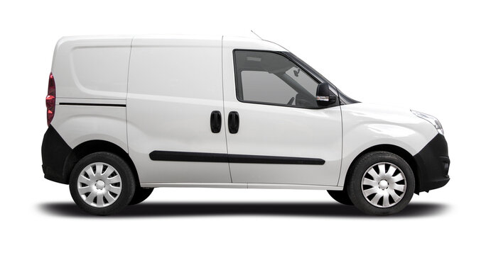 Opel Combo small van side view isolated on transparent background