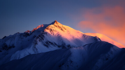 Majestic Snow-Capped Mountains Under a Full Moon with Starry Sky