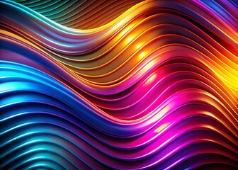 Fototapeta premium Neon Abstract Wave Background: Vibrant Color Swirl Pattern for Design