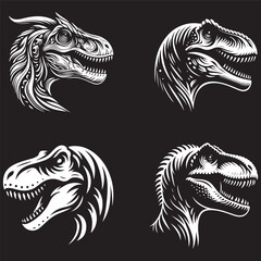 dinosaur head vector illustration. dinosaur skull