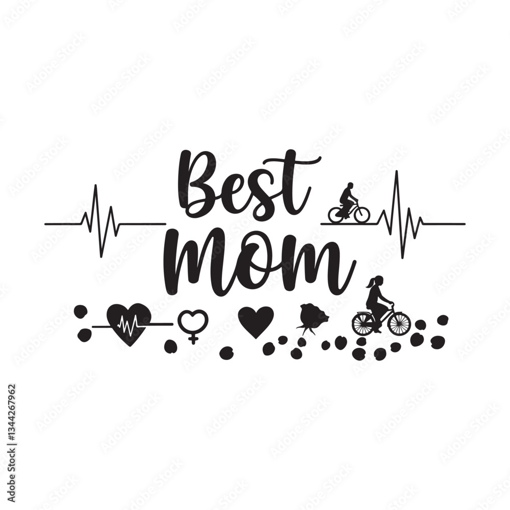 Fototapete best mom typography calligraphy lettering text typescript font design for mother's day