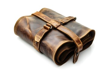 Durable Leather Tool Organizer for Craftsmen isolated on white background