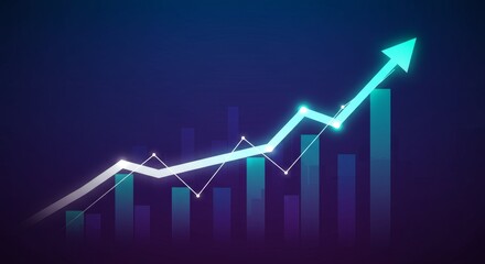 Positive Growth Trend Graph - Upward trending graph showing positive growth and progress, ideal for business presentations and reports