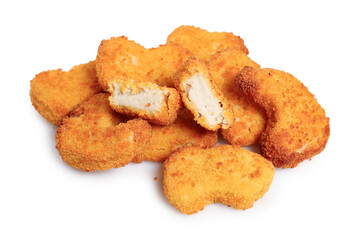 pile of chicken nuggets isolated