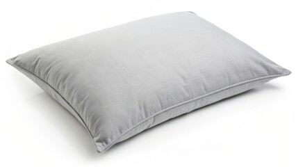 Grey Pillow on White Background