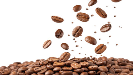 Obraz premium Photo of coffee beans waiting. Roasting. Selected. Cropped transparent image. png