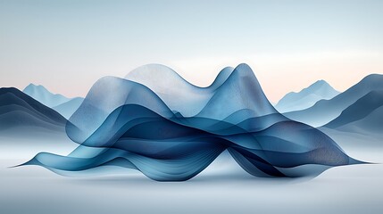 Abstract landscape with flowing lines