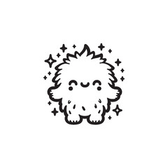  kawaii yeti snowby  silhouette vector