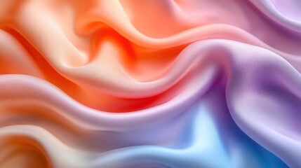 Fototapeta premium Abstract pastel fabric texture with soft waves and ombre color transitions.