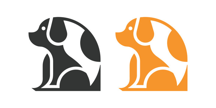 Dog silhouette vector illustration art design. Dog head logo icon set. Dog Sign symbol logo icons. 