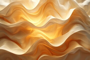 Obraz premium Golden parchment with soft folds glows in gentle light, creating a serene and tranquil atmosphere