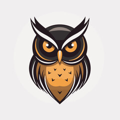 Fototapeta premium Detailed vector illustration of a fierce brown owl with piercing eyes, symbolizing wisdom, mystery, and nocturnal wildlife.