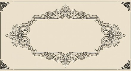 Fototapeta premium Elegant Floral Frame with Vintage Design Element for Invitations and Certificates