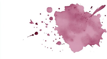 Fototapeta premium Abstract pink ink stain on white background, a versatile design element for creative projects