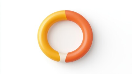 Radiant yellow and orange circular form on a white background, abstract art composition