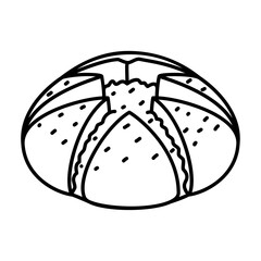 garlic bread outline illustration. bakery line illustration
